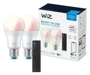 WiZ SET 2x LED žárovka E27 A60 8W (60W) 806lm 2200-6500K RGB IP20, stmívatelná + ovladač