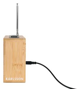 Rádiobudík/Stolní hodiny Retro Radio BambooKarlsson (Barva - bambus, přírodní)