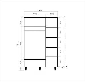 Šatní skříň Modella 123 (dub sonoma). 1088282