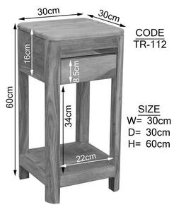 MONTREAL Příruční stolek 30x30x60 cm, palisandr