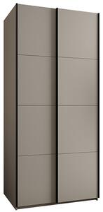 Šatní skříň LUX 1 s posuvnými dveřmi, 100×245,5×64 Kašmír / černé