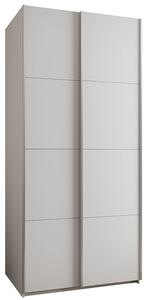 Šatní skříň LUX 1 s posuvnými dveřmi, 100×245,5×64 Bílá / stříbrné