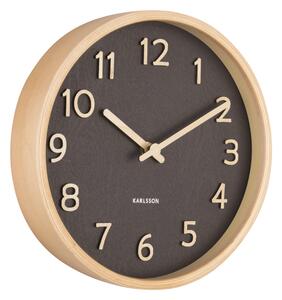 Nástěnné hodiny ze dřeva Pure 22 cm S černé Karlsson (Barva - černá)