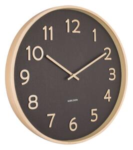 Nástěnné hodiny Pure Wood 40 cm černé Karlsson (Barva - černá)