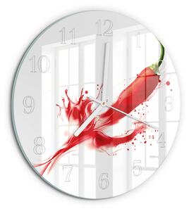 Skleněné hodiny na stěnu Chilli paprička zsob-fi30-00083557