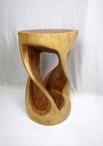 Stolek postranní kulatý , dřevo, 50 cm (exotické dřevo Suar, ruční práce)