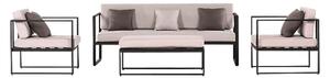 Sensum Skepparholmen Set lounge nábytku, 4 ks, hliník, černý