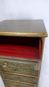 Skříňka do obýváku CASTLE zlatá, exotické dřevo, ruční práce (Masterpiece)