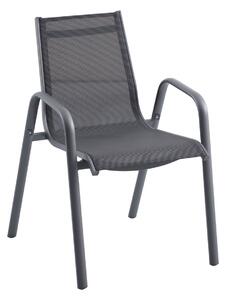 Sunfun Gastro Stohovatelná židle, 68,5 × 57,5 × 88 cm, ocel, textilene, tmavě šedá