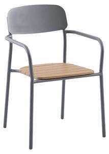 Sunfun Gastro Stohovatelná židle, 53,5 × 57,5 × 83,5 cm, ocel, plast, polywood, tmavě šedá