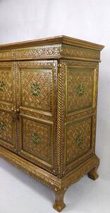 Skříňka zlatá CASTLE, exotické dřevo, ruční práce (masterpiece Thajsko)