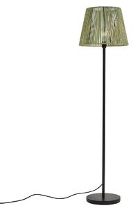 Venkovní stojací lampa černá se zeleným lanovým stínidlem IP44 - Virginia Jayla