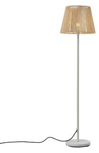 Venkovní stojací lampa bílá s béžovým lanovým stínidlem IP44 - Virginia Jayla