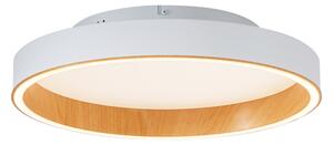 Designové stropní svítidlo bílé s dřevem 40 cm vč. LED 3-stupňový spínač - Ingo
