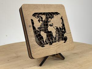 "Mapa světa" lampa 19x19cm provedení povrchu: dub B
