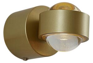 Designové nástěnné svítidlo mosaz vč. LED IP44 - Lens