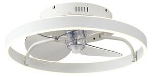 Stropní ventilátor bílý 50 cm vč. LED stmívatelný s dálkovým ovládáním - Maddy