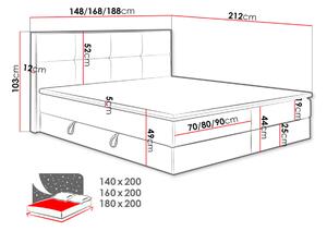 Čalouněná postel boxspring FURIE, 160x200, soro 97
