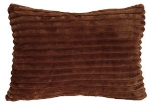 Polštář obdélníkový žebrovaný sametový 50 x 30 cm čokoládový hnědý Big Ribbed Present Time (Barva- čokoládová hnědá)