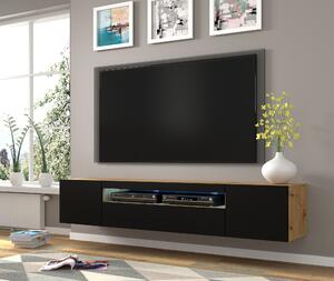 TV stolek AURA 200 | dub artisan/černý mat Variant: bez LED osvětlení