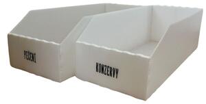 Usporadejto.cz Úložný box, plastový bílý 20x50x16cm - do spíže i do skříně KARTONPLAST