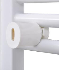 Žebříkový radiátor na ručníky - rovný - ústřední topení - bílý | 480x480 mm