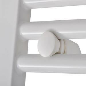 Žebříkový radiátor na ručníky - rovný - ústřední topení - bílý | 480x480 mm