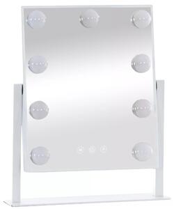 In And OutdoorMatch make-up zrcadlo Johnnie - S LED osvětlením - 36x30cm - Bez ráfku - Stmívač světla - Úspora energie - Hollywoodské zrcadlo - Optimální osvětlení