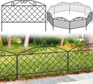 Dekorativní zahradní oplocení - 44 cm (v) x 3 m (d) - Zábrana proti zvířatům - Venkovní - Kovový nerezový plot - Plot bez hrobů - Ohraničení zahrady - terasy - záhonu
