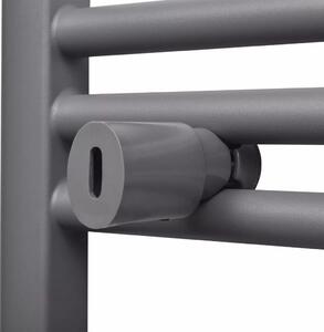 Žebříkový radiátor na ručníky - obloukový - ústřední topení - šedý | 500x1160 mm