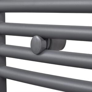 Žebříkový radiátor na ručníky - obloukový - ústřední topení - šedý | 600x1424 mm