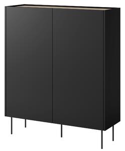 Kredenc Desin 120 cm se zásuvkami - černý mat / dub nagano