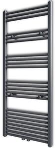 Žebříkový radiátor na ručníky - rovný - ústřední topení - šedý | 600x1424 mm