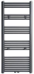 Žebříkový radiátor na ručníky - rovný - ústřední topení - šedý | 600x1424 mm