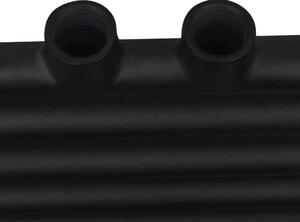 Žebříkový radiátor na ručníky - rovný - ústřední topení - černý | 500x1424 mm