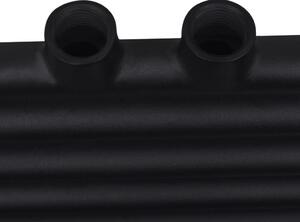 Žebříkový radiátor na ručníky - rovný - ústřední topení - černý | 500x764 mm