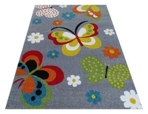 Makro Abra Dětský kusový koberec Mondo 14 Motýli šedý Rozměr: 160x220 cm