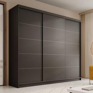 Šatní skříň s posuvnými dveřmi Andy - 250 cm Barva: Černá
