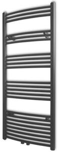 Žebříkový radiátor na ručníky - obloukový - ústřední topení - černý | 600x1424 mm