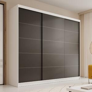 Šatní skříň s posuvnými dveřmi Andy - 250 cm Barva: Bílá/Černá