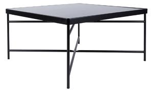 Konferenční skleněný stolek Smooth Square L 80x80cm Leitmotiv (Barva - černá, sklo)