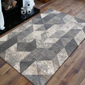 Makro Abra Moderní kusový koberec VISTA 01 Trojúhelníky šedý Rozměr: 80x150 cm