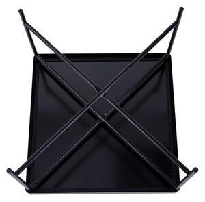Konferenční skleněný čtvercový stolek Smooth Square 60x60 cm Leitmotiv (Barva - černá, sklo)