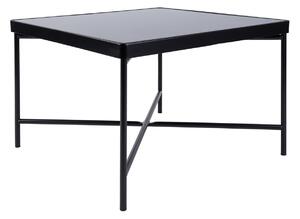 Konferenční skleněný čtvercový stolek Smooth Square 60x60 cm Leitmotiv (Barva - černá, sklo)
