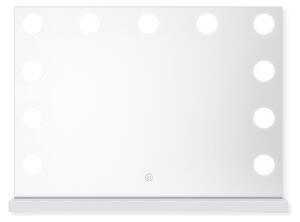 SensaHome Vanity Mirror Pro - hollywoodské kosmetické zrcadlo s 15 stmívatelnými LED světly, 3 režimy osvětlení, 80 x 60 cm - bílé