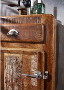 TESORI Kontejner na kolečkách se skříňkou - otevírání vlevo 70x55 cm, staré dřevo