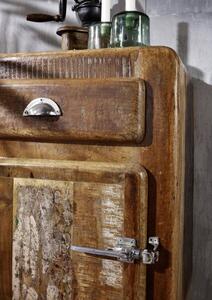 TESORI Kontejner na kolečkách se skříňkou - otevírání vlevo 70x55 cm, staré dřevo