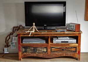 OLDTIME TV stolek 121x56 cm, staré dřevo