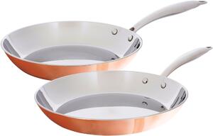 Silvercrest® Sada pánví s měděnou povrchovou úpravou, Ø 24 cm, Ø 28 cm, 2dílná (800011127)