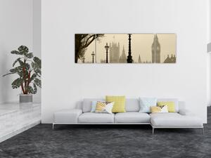 Obraz - Londýn v mlze, Anglie (170x50 cm)